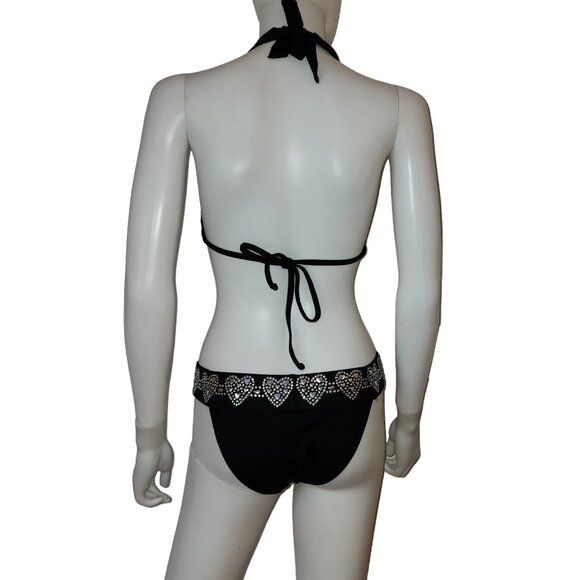 RARE Vintage Beach Bunny Heart Jewel and Sequins Bikini Bottom - Picture 3 of 14